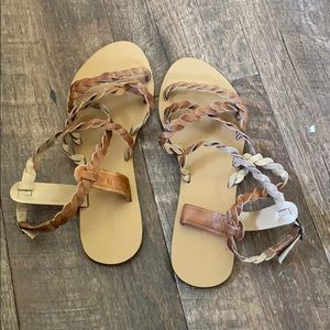 Unworn brown leather Forever 21 gladiator sandals